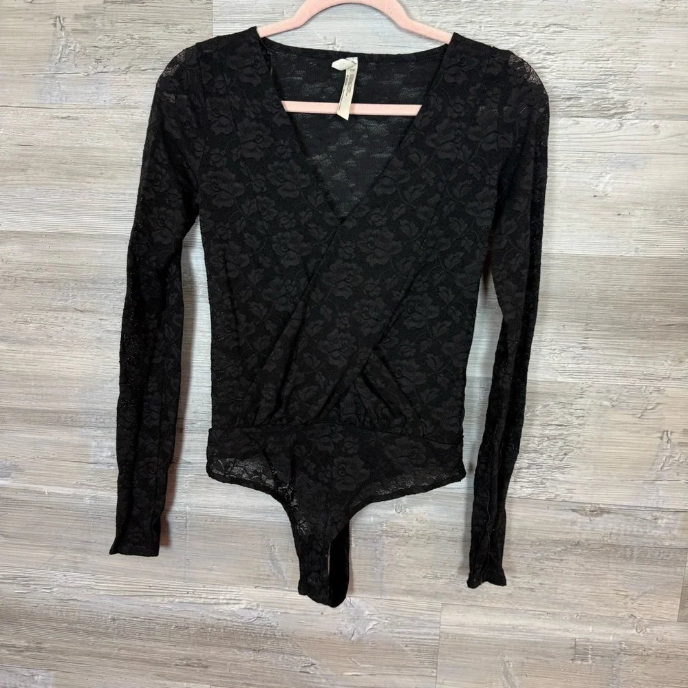 Intimately Free People Black Lace Bodysuit